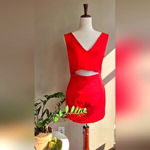 French Connection Red Cut-Out Dress - Bold & Chic